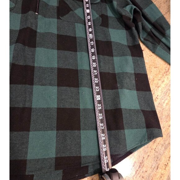 Hickory Shirt Co Pullover Mens XL Green Buffalo Plaid 1/2 Zip Flannel Outdoors - Picture 4 of 13